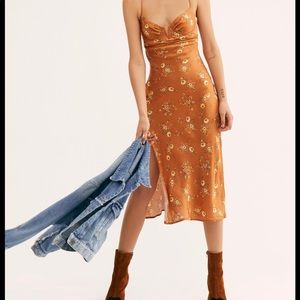 Free People Sun Becomes Her Copper Midi Dress